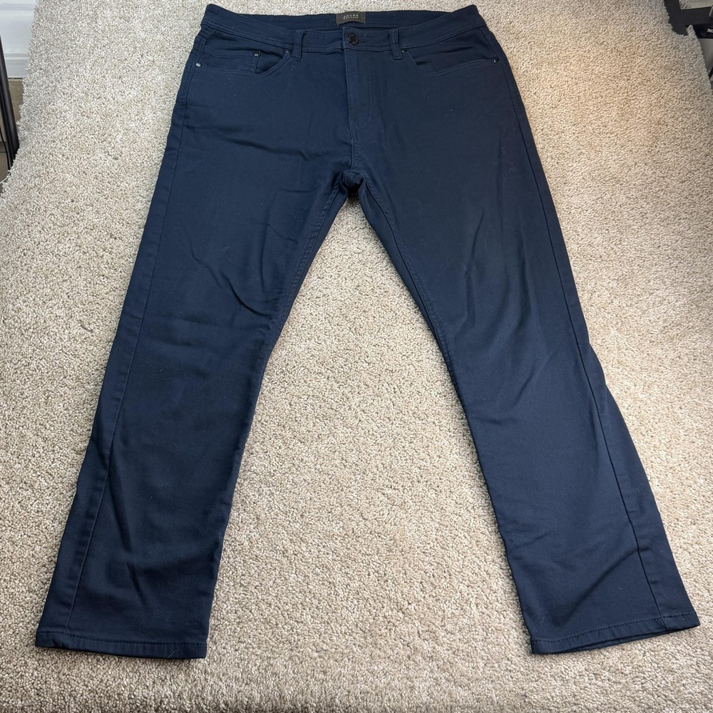JACHS New York Mens Pants 36x30 Blue Stretch Chino Straight Leg 1529151